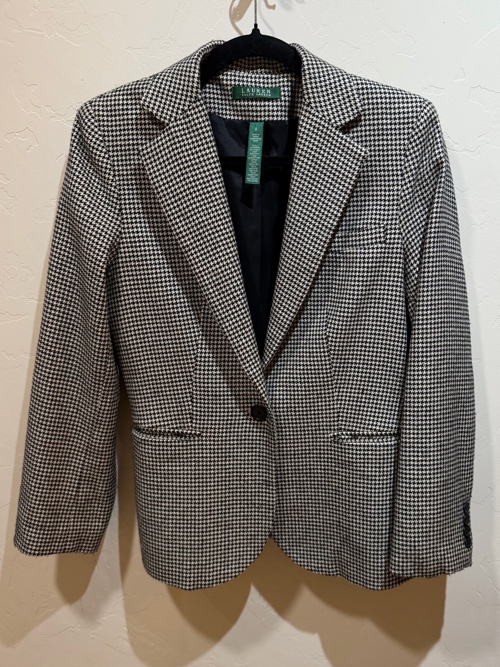 EUC Vintage Lauren Ralph Lauren Houndstooth Blazer